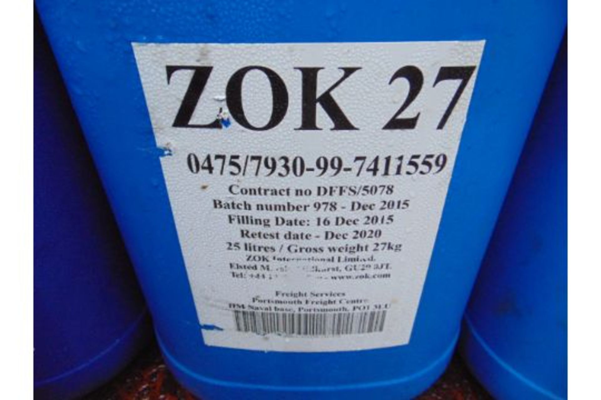 3 x Unissued 25L Drums of ZOK 27 Corrosion Inhibitor for Gas Turbines - Image 2 of 2