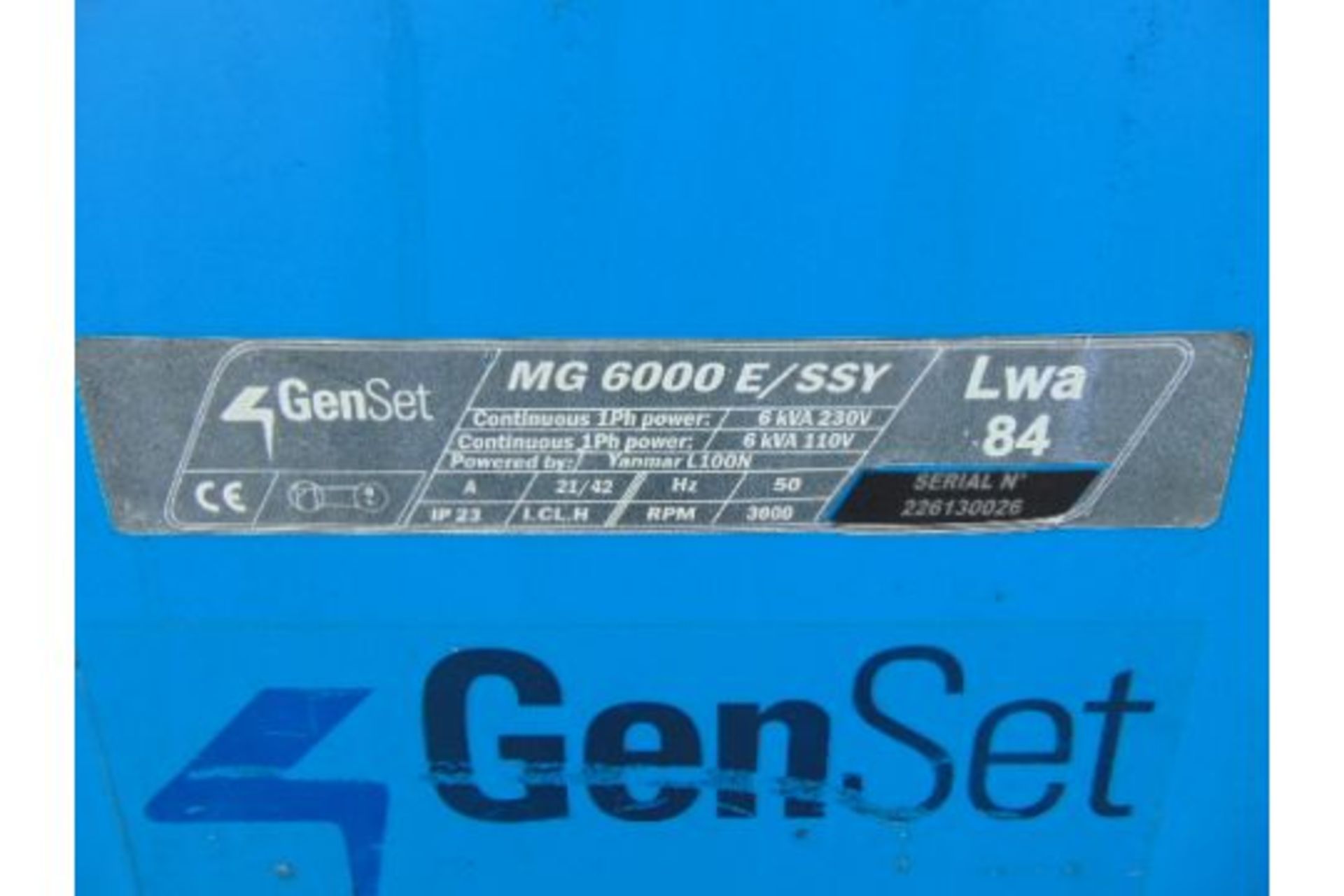 Genset MG 6000 E-SSY 6KVA Diesel Generator ONLY 3,877 HOURS - Image 8 of 11