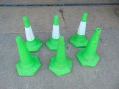 6 x Green Traffic Cones