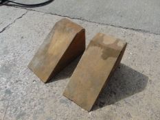 2 x Wooden Wheel Chocks *Unissued*