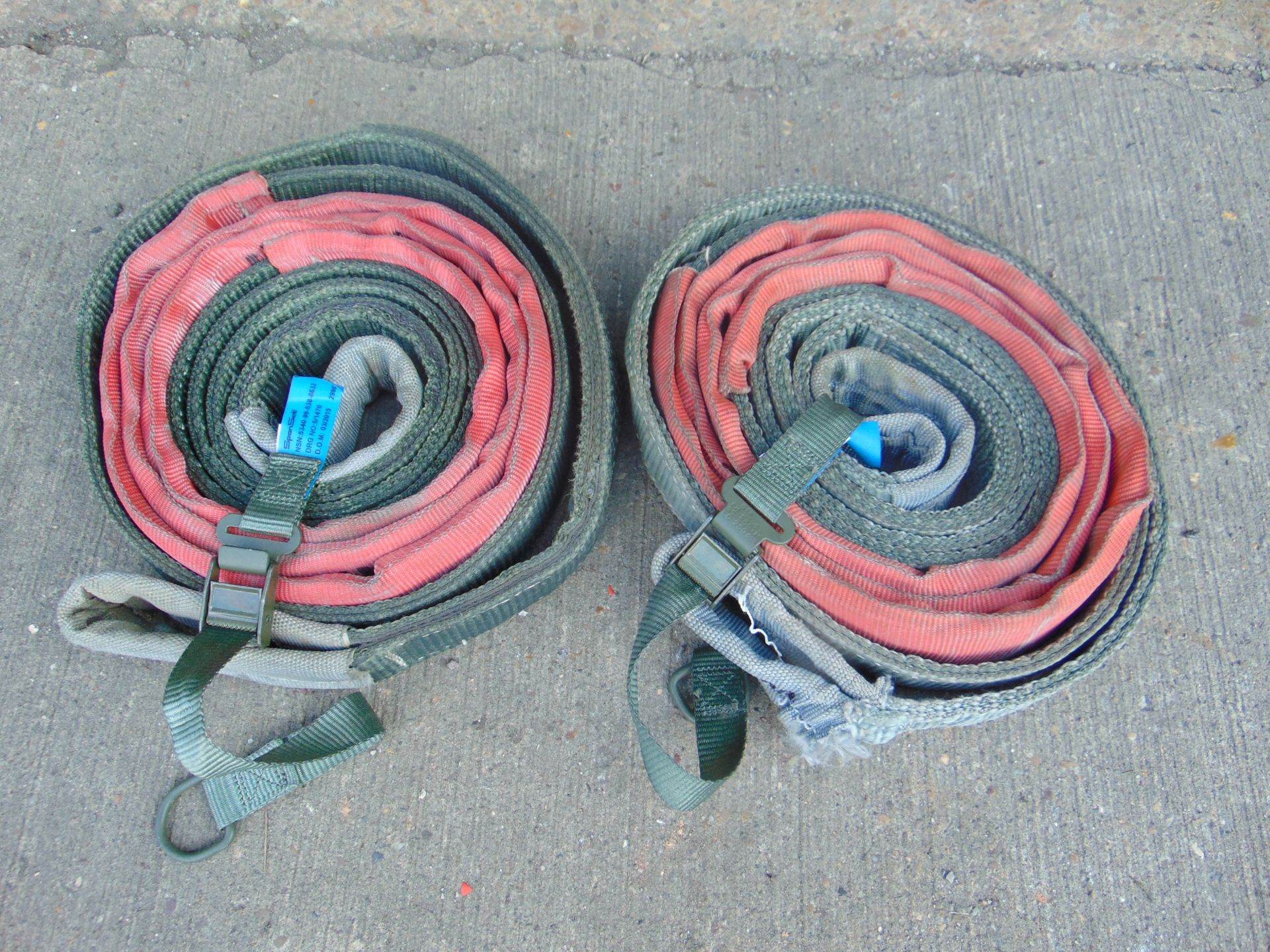 2 x LANDROVER WOLF TOW STROPS WITH WEBBING STRAP - Image 2 of 2