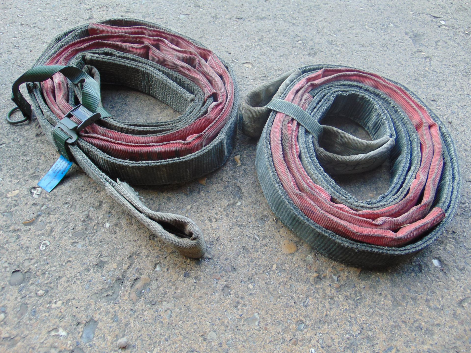 2 x LANDROVER WOLF TOW STROPS WITH WEBBING STRAP