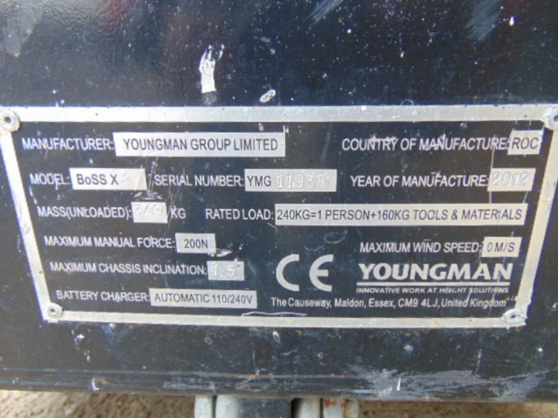2012 Youngman BoSS X3 Electric Access Platform Scissor Lift - Image 10 of 11