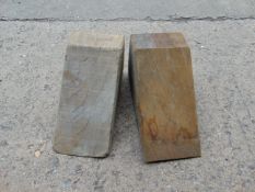 2 x Wooden Wheel Chocks *Unissued*