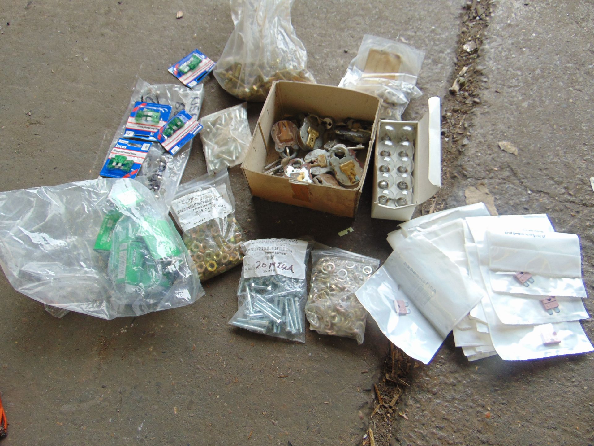 VARIOUS EXPENSE ITEMS, NUTS, BOLTS, PADLOCKS, WASHERS