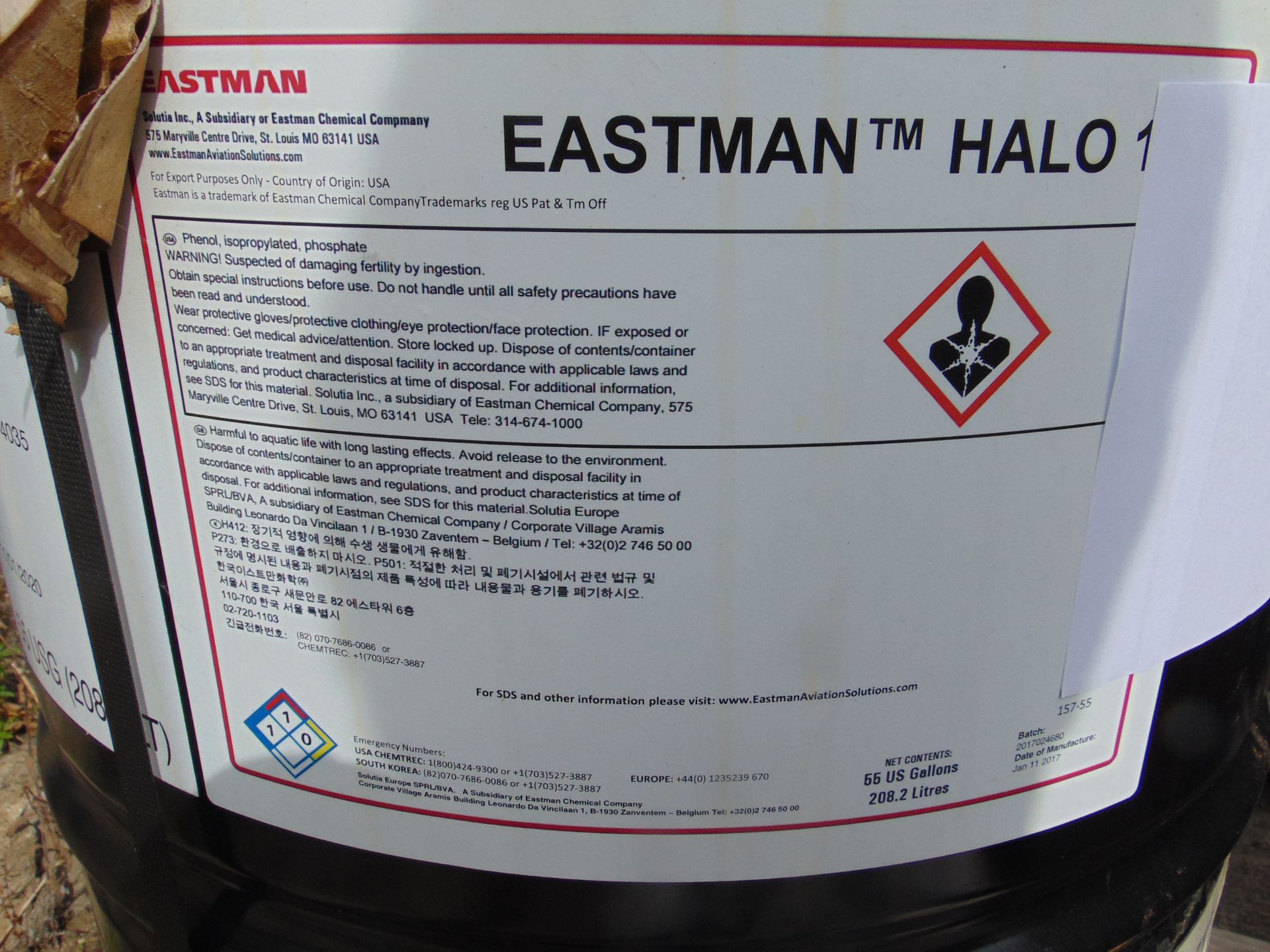 1X 205L BARREL OF OX-125 EASTMAN HALO 157 HIGH QUALITY ESTER BASED AVIATION TURBINE/HELICOPTER OIL - Image 4 of 4