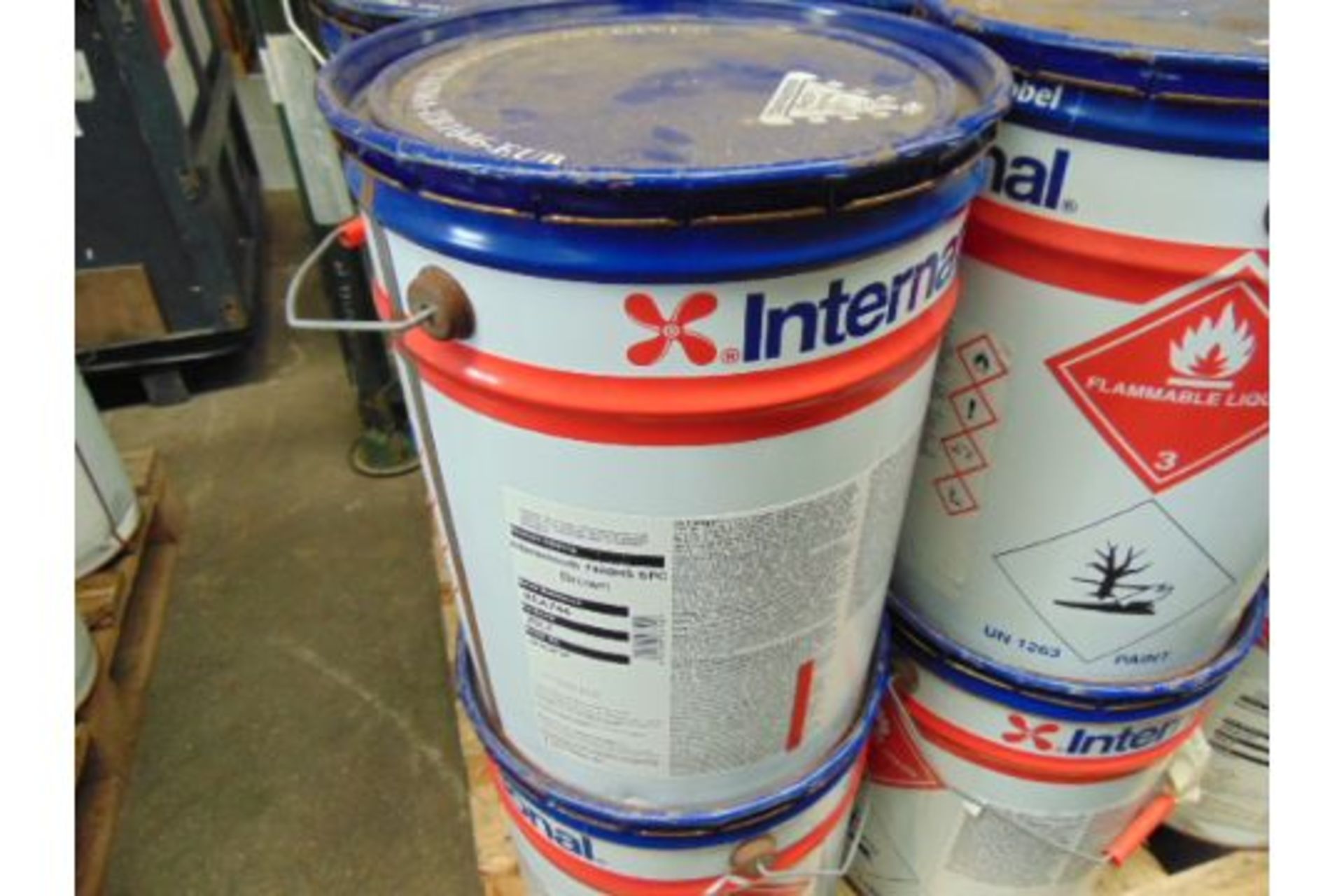 3X UNISSUED 2OL DRUMS of INTERNATIONAL INTERSMOOTH 7460HS ANTI FOULING PAINT BROWN MOD RESERVE STOCK