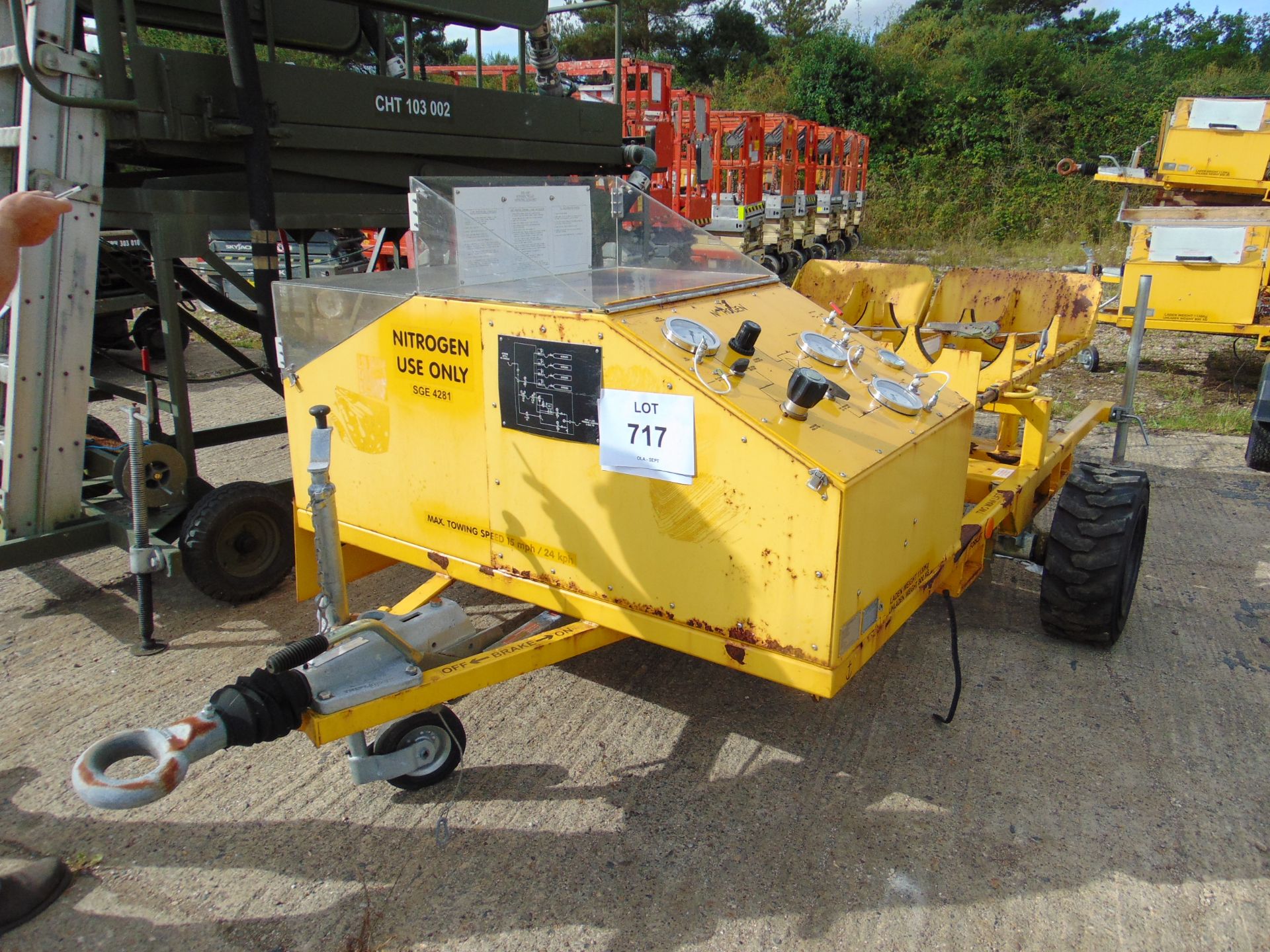 Nitrogen Single Axle Servicing Trolley with Brakes etc. from RAF