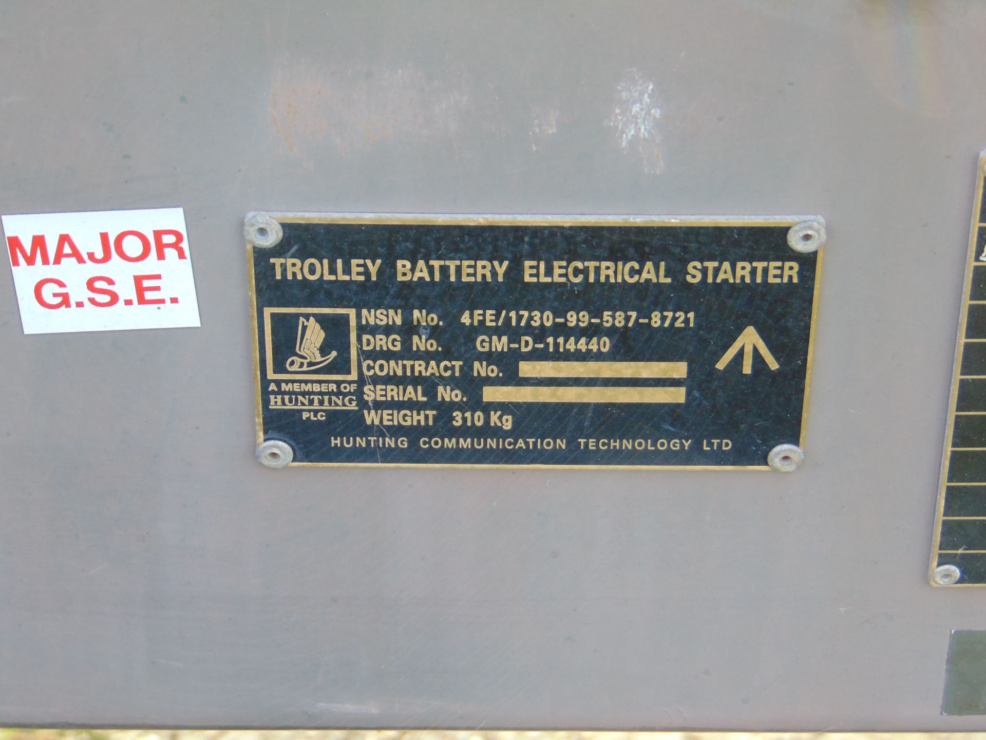 TROLLEY BATTERY AIRCRAFT STARTER C/W BATTERIES AND LEADS FROM R.A.F. - Image 6 of 6