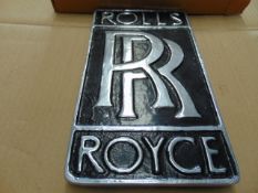 POLISHED ALUMINIUM ROLLS ROYCE HANGING WALL SIGN