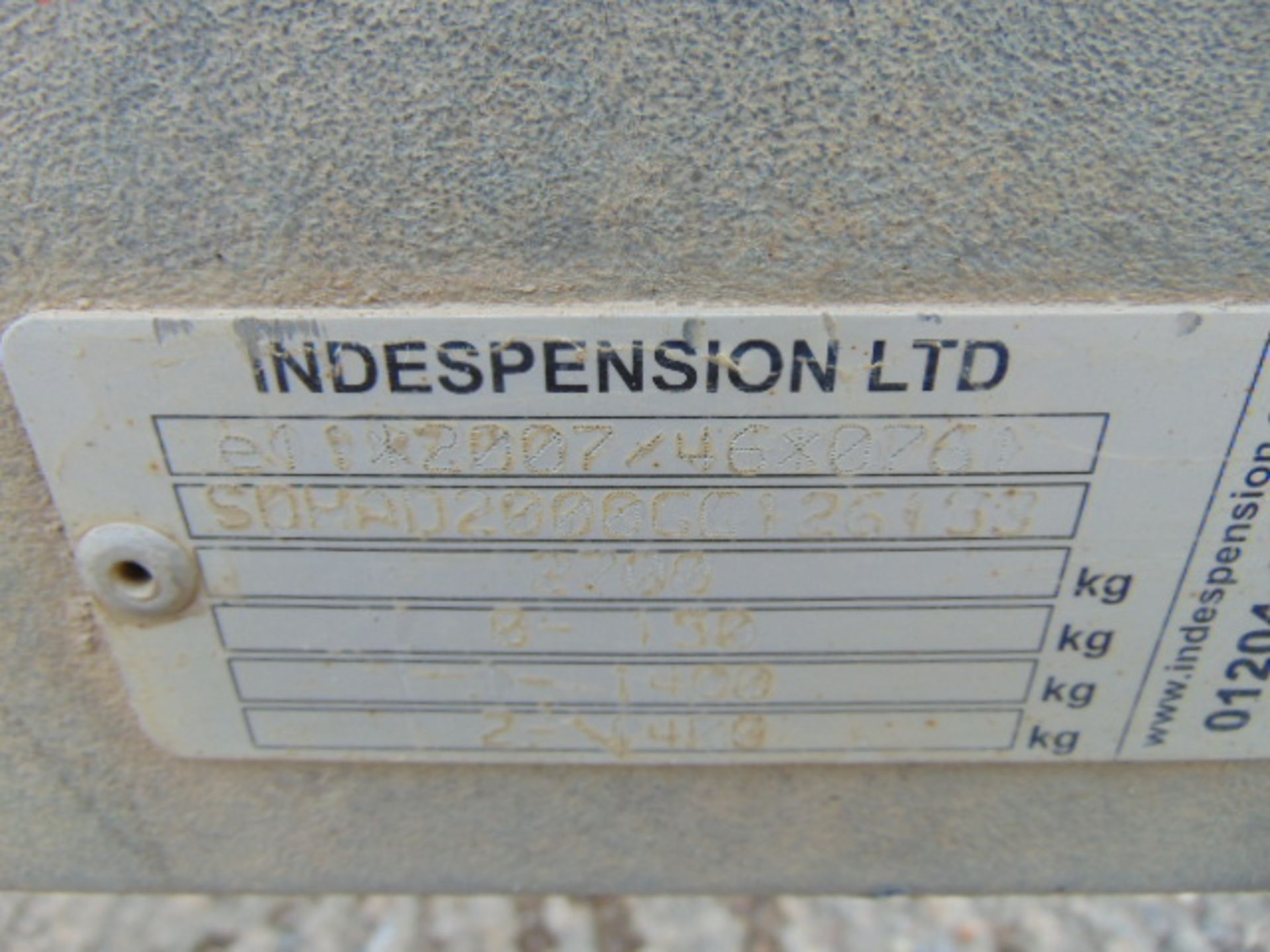 Indespension 2.7 Tonne Twin Axle Plant Trailer c/w Ramps - Image 12 of 12