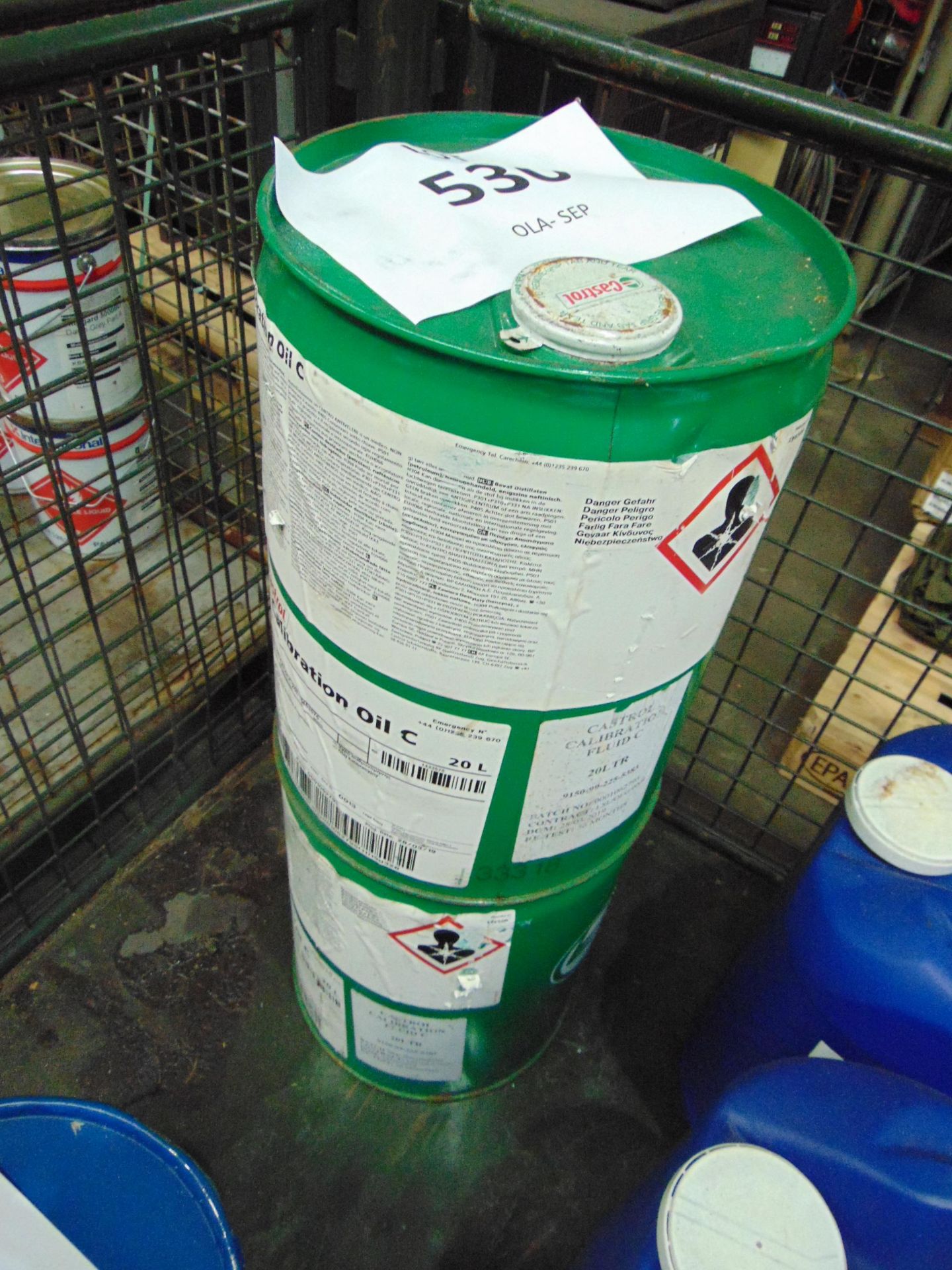 2X 20 LITRES DRUMS OF CASTROL CALIBRATION OIL C - Image 2 of 3