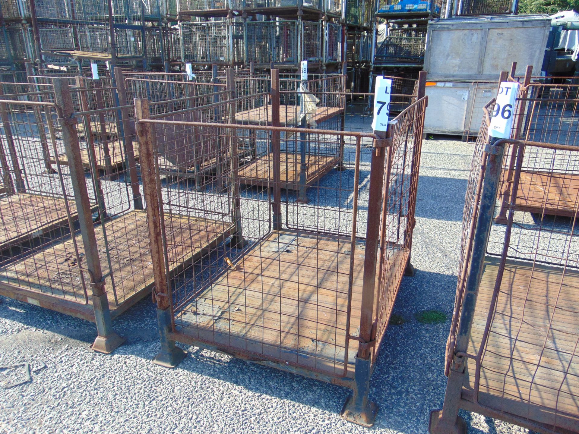 Steel Wire Sided Stacking MoD Post Pallet / Stillage as Shown