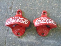2 x Cast Iron Coca Cola Bottle Openers