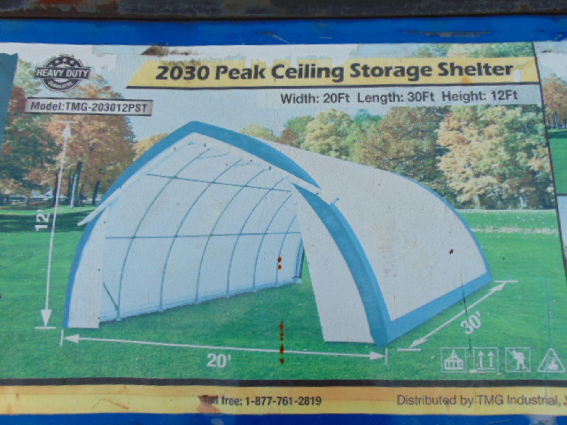Heavy Duty Storage Shelter 20'W x 30'L x 12' H P/No 203012R - Image 3 of 5