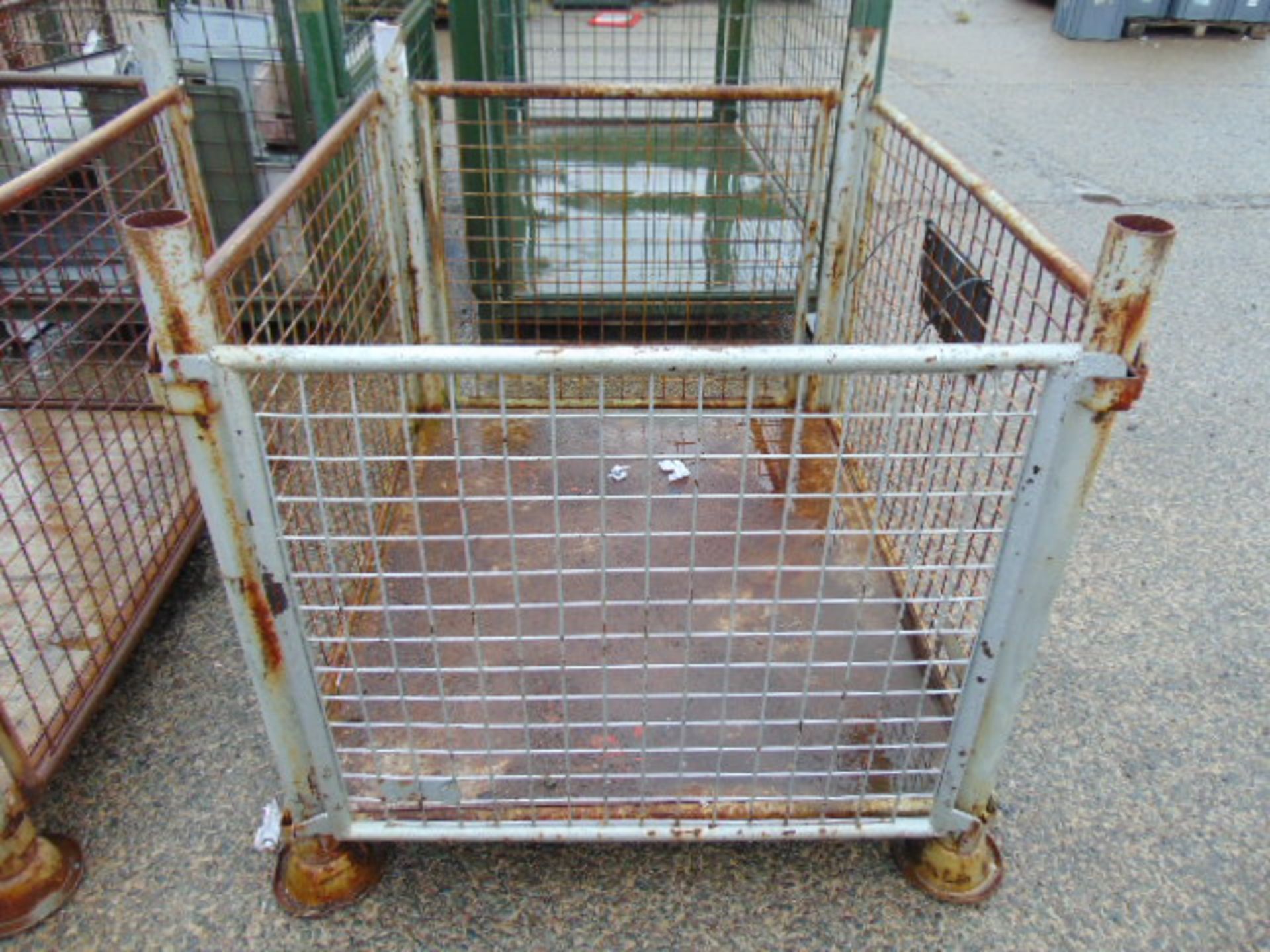 Heavy Duty Standard MoD Metal Stackable Stillage / Cage Pallet C/W Removeable Sides - Image 2 of 3