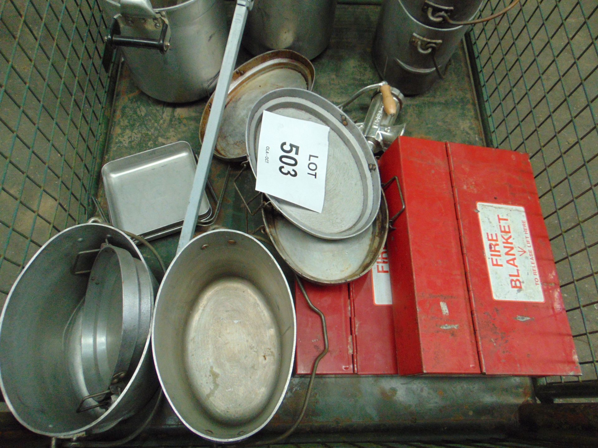 1x Stillage of Cooking Equipment in Pressure Cooker, tin openers, dixies etc - Image 2 of 3