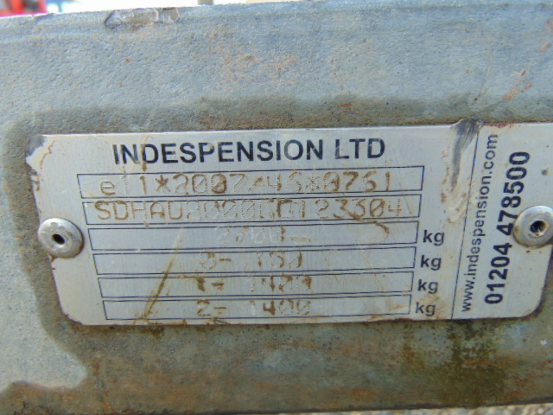 Indespension 2 Tonne Twin Axle Plant Trailer c/w Ramps - Image 13 of 13