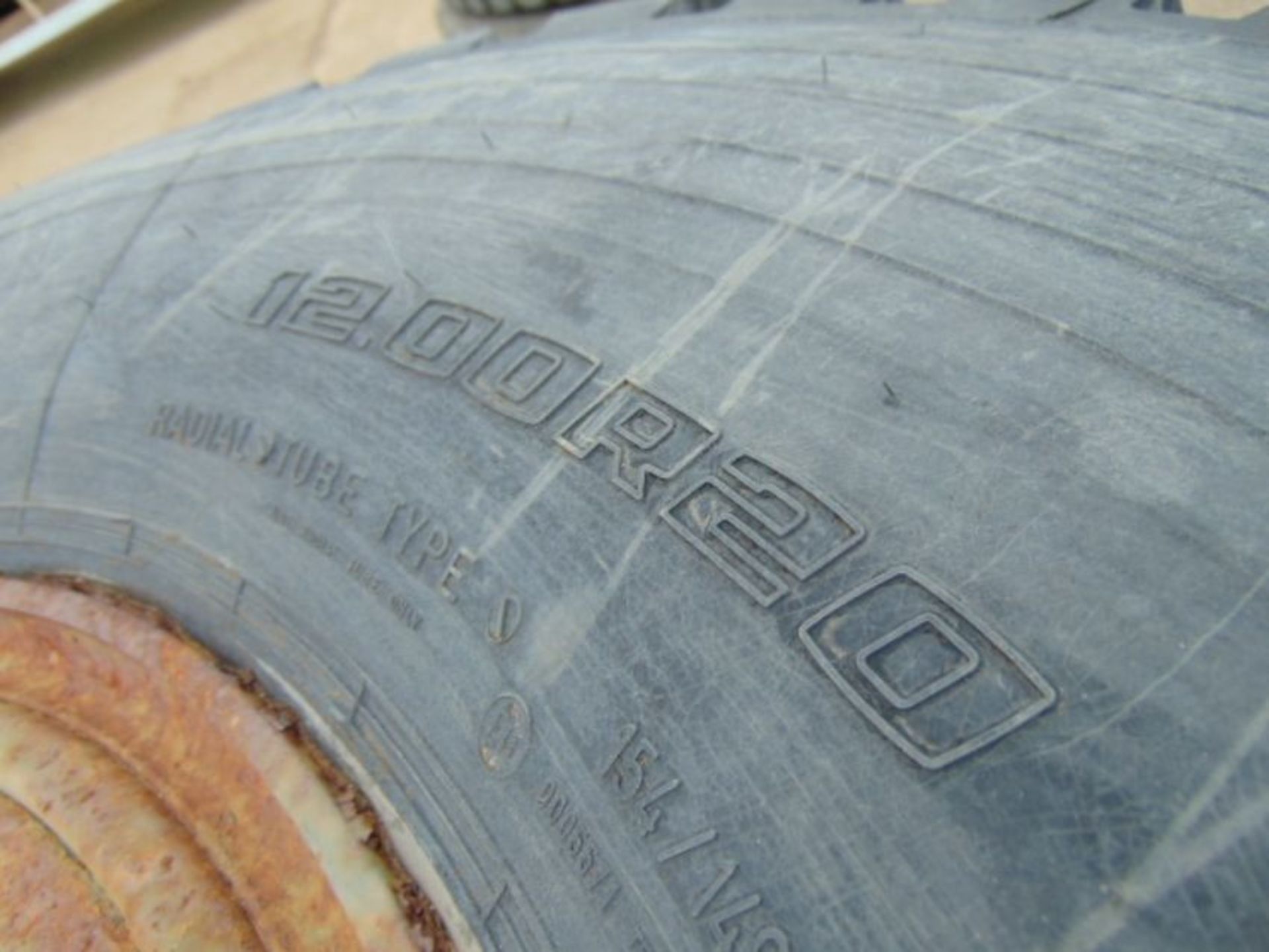 5 x Unused Goodyear G388 12.00 R20 Tyres complete with 8 stud rims - Image 8 of 8