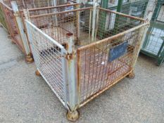 Heavy Duty Standard MoD Metal Stackable Stillage / Cage Pallet C/W Removeable Sides