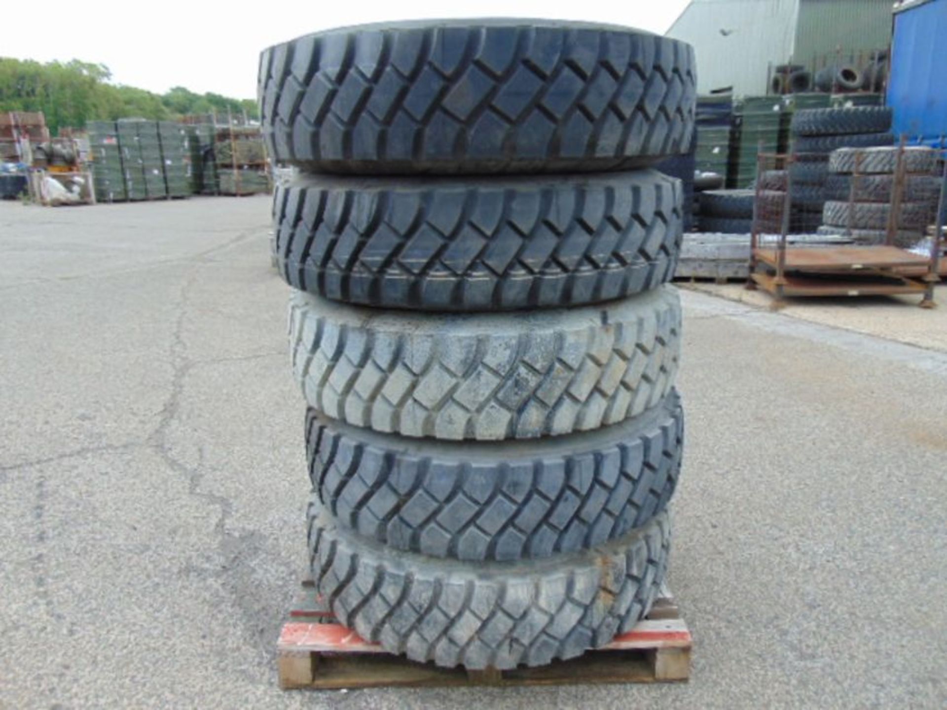 5 x Unused Goodyear G388 12.00 R20 Tyres complete with 8 stud rims