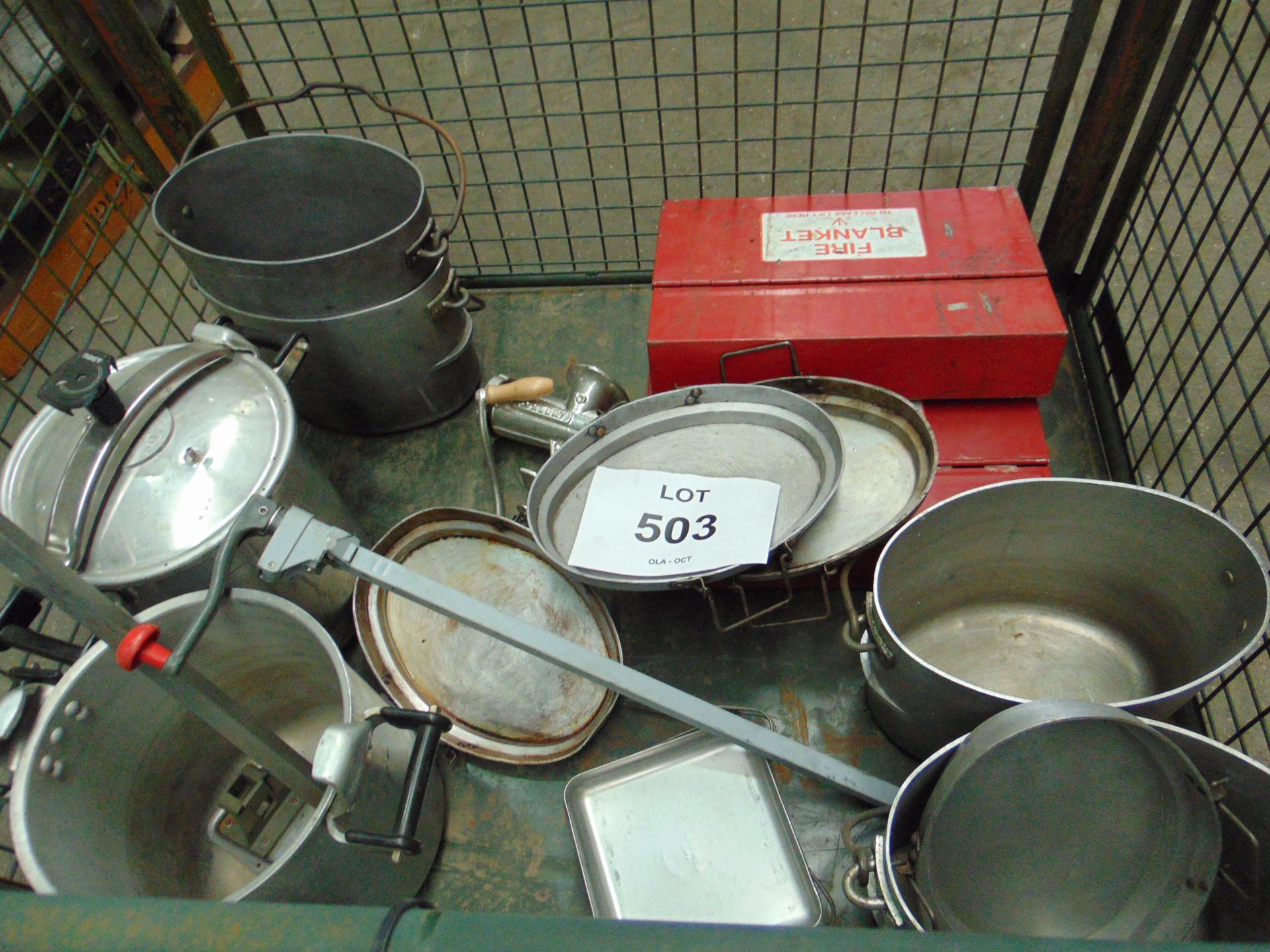 1x Stillage of Cooking Equipment in Pressure Cooker, tin openers, dixies etc - Image 3 of 3