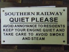 CAST IRON SOUTHERN RAILWAYS SIGN 27 x 15cms