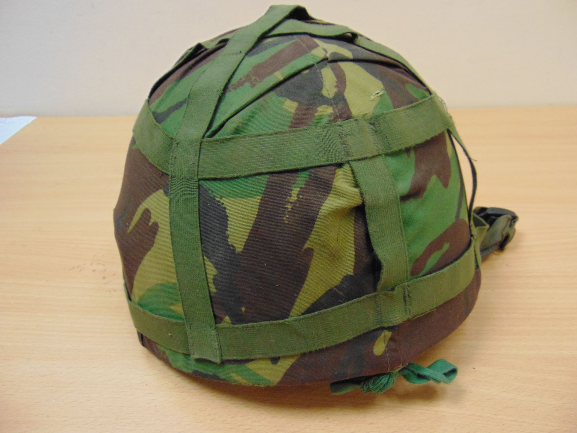 BRITISH ARMY COMBAT HELMET WITH DPM WOODLAND COVER