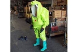 10 x Respirex Tychem TK Gas-Tight Hazmat Suit Type 1A with Attached Boots and Gloves