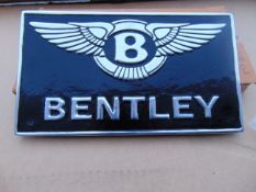 POLISHED ALUMINIUM BENTLEY SIGN 30cms X 18cms