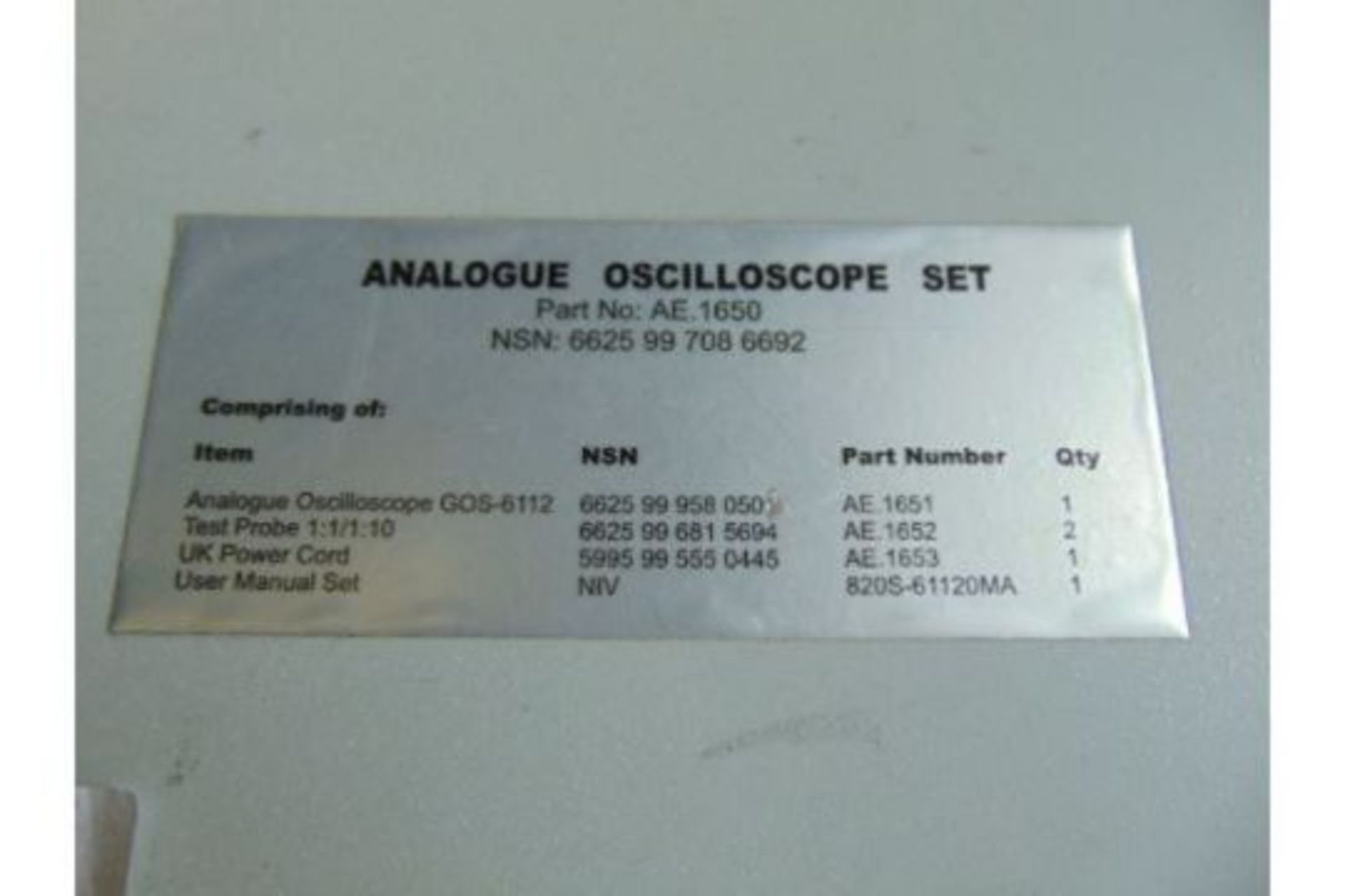 Instek Oscilloscope GOS-6112, 100MHz - Image 5 of 5
