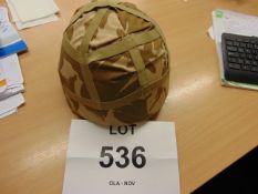 Genuine British Army Combat Helmet c/w Strap and Gulf war Camo Cover