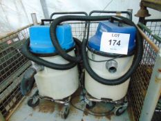 2 x Euro clean 240 Volt Industrial Vacuum Cleaners as shown