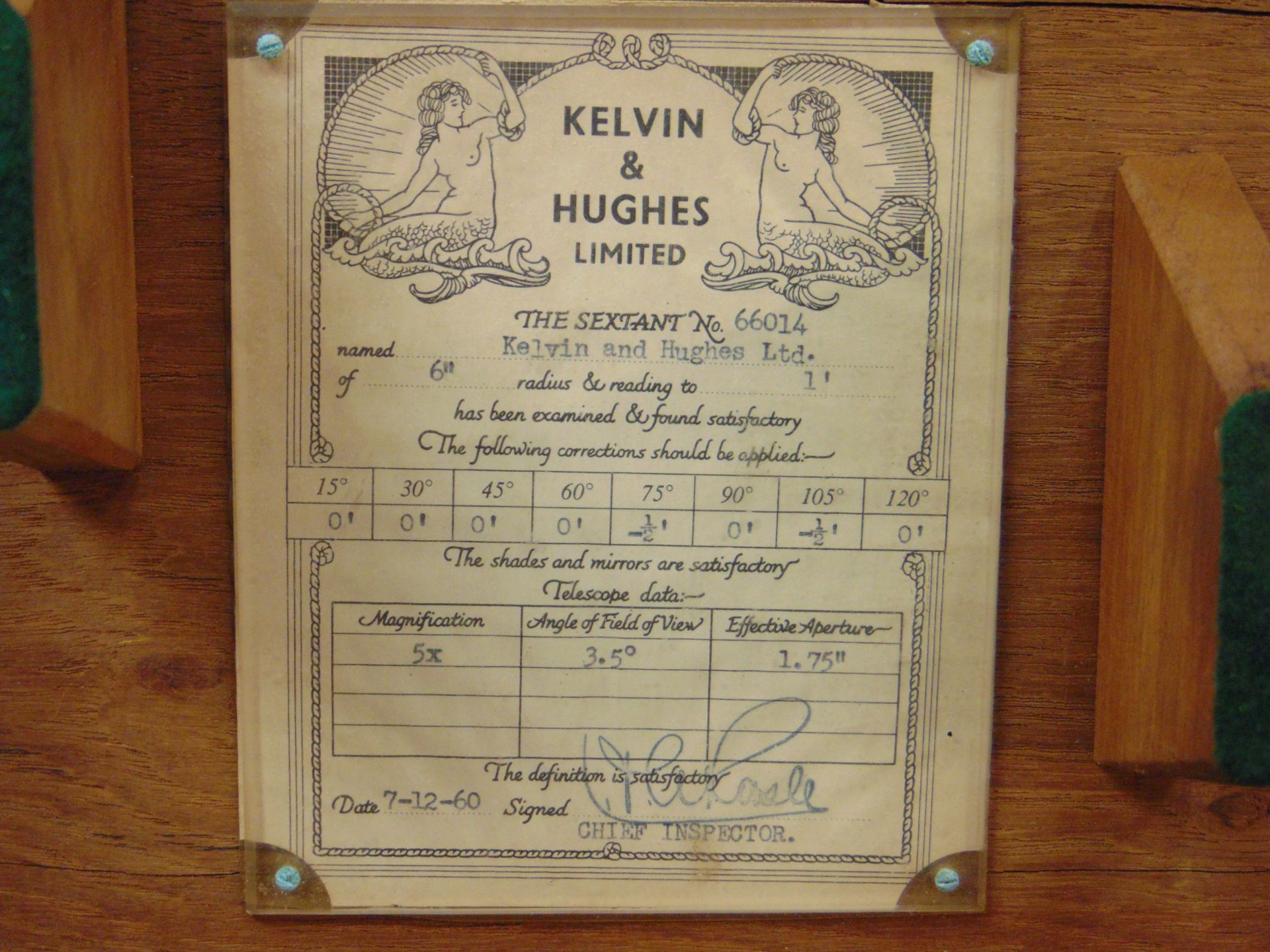 V. NICE KELVIN HUGHES SEXTANT BROAD ARROW MARKED AND IN ORIGINAL BOX - Image 7 of 8