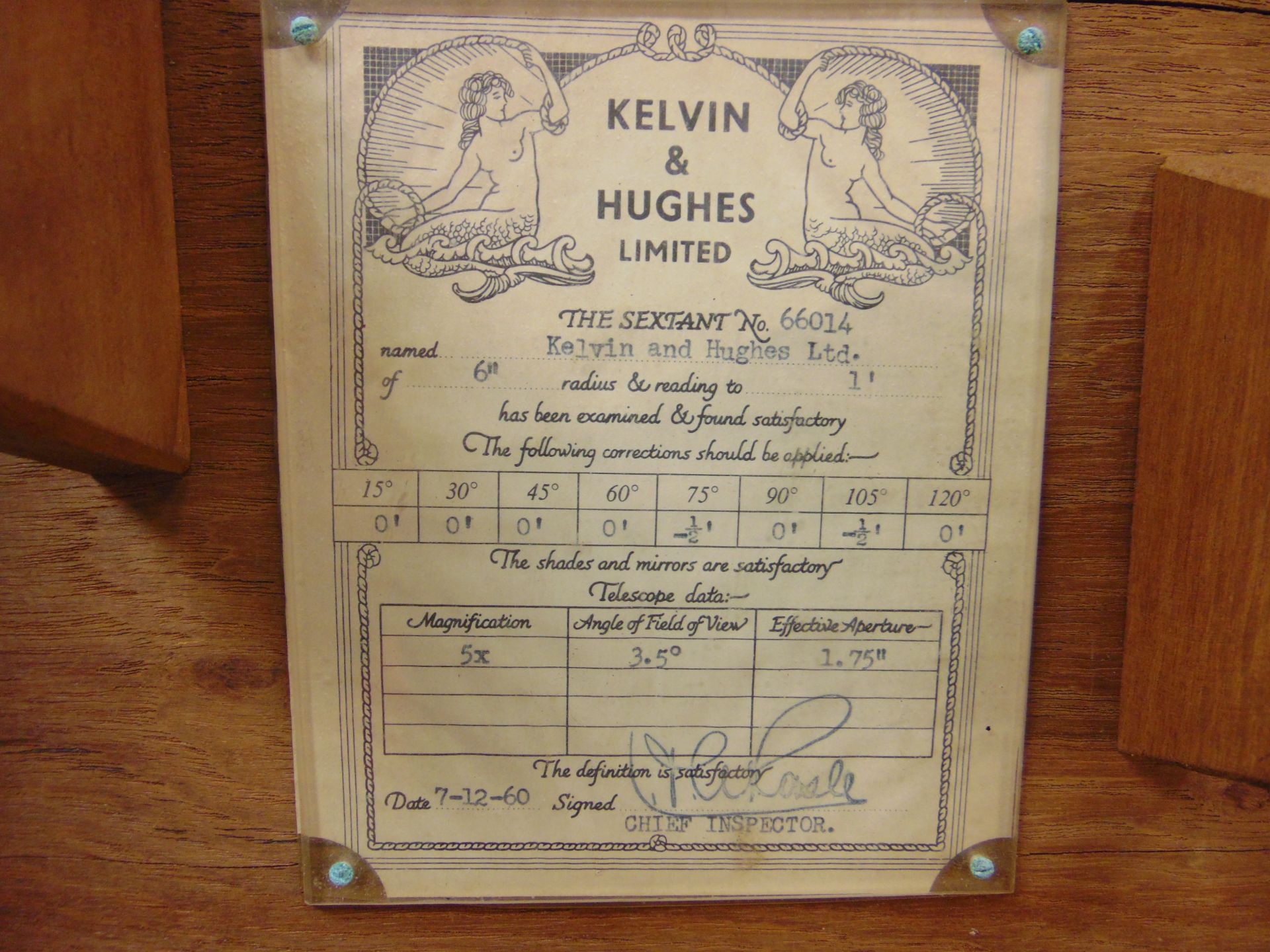 V. NICE KELVIN HUGHES SEXTANT BROAD ARROW MARKED AND IN ORIGINAL BOX - Image 6 of 8