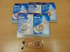5X SILVA EXPEDITION 4 MAP READING COMPASS. NEW & UNISSUED IN ORIGINAL PACKING WITH LANDYARD