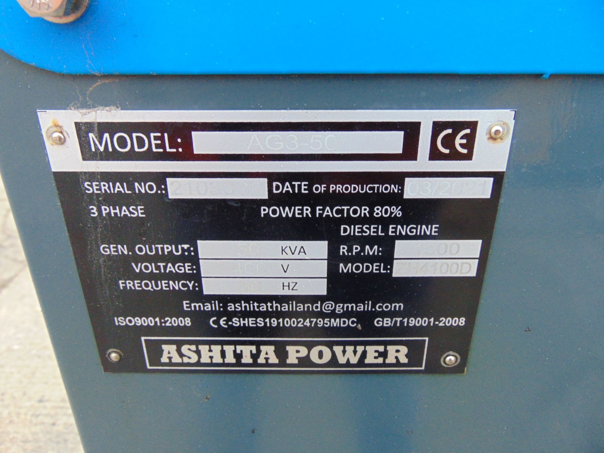 2021 UNISSUED 50 KVA 3 Phase Silent Diesel Generator Set - Image 19 of 19