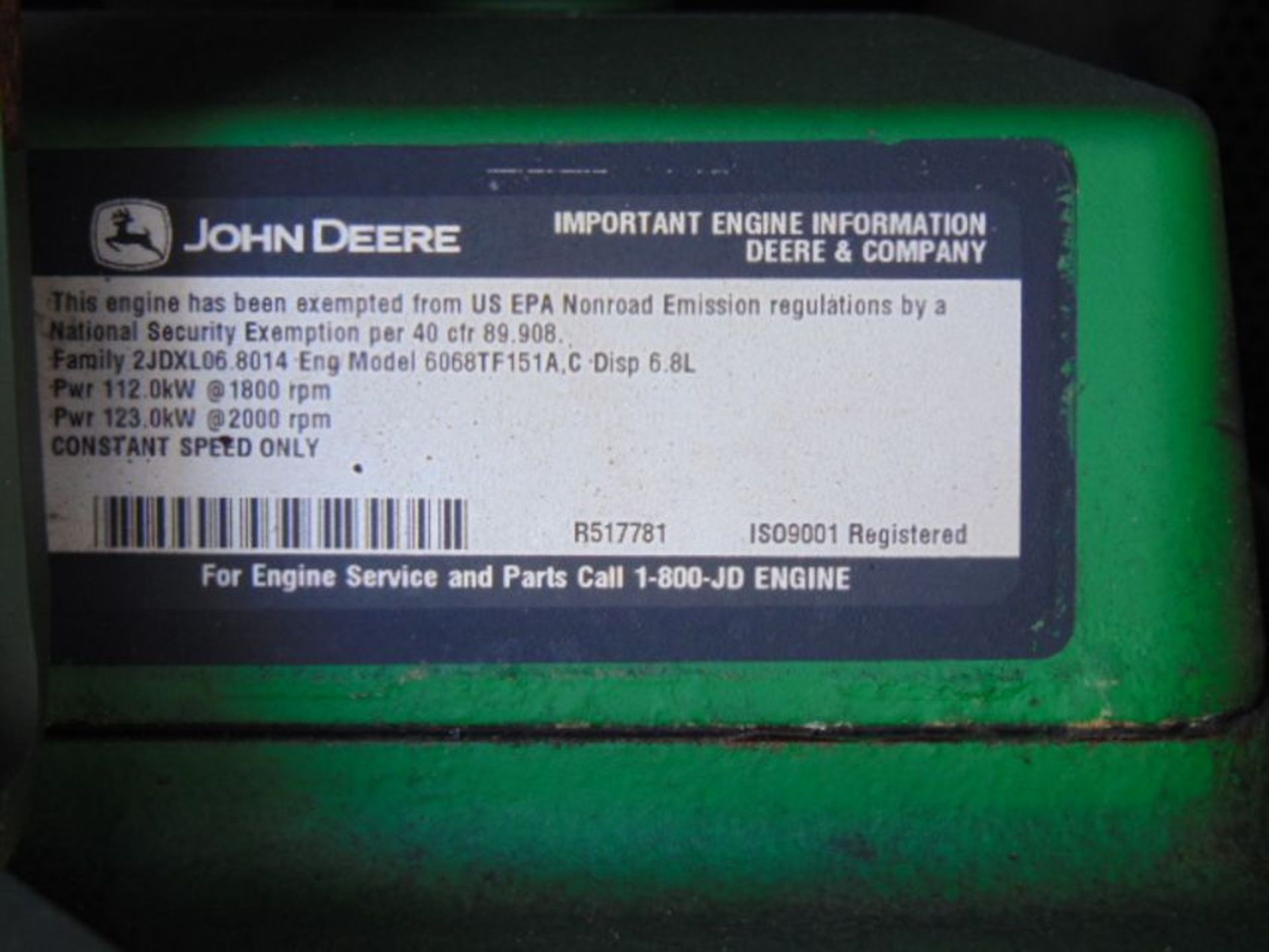 MEP-806B John Deere Diesel Powered 3 phase 75KVA 60KW-50/60HZ Generator - Image 19 of 22