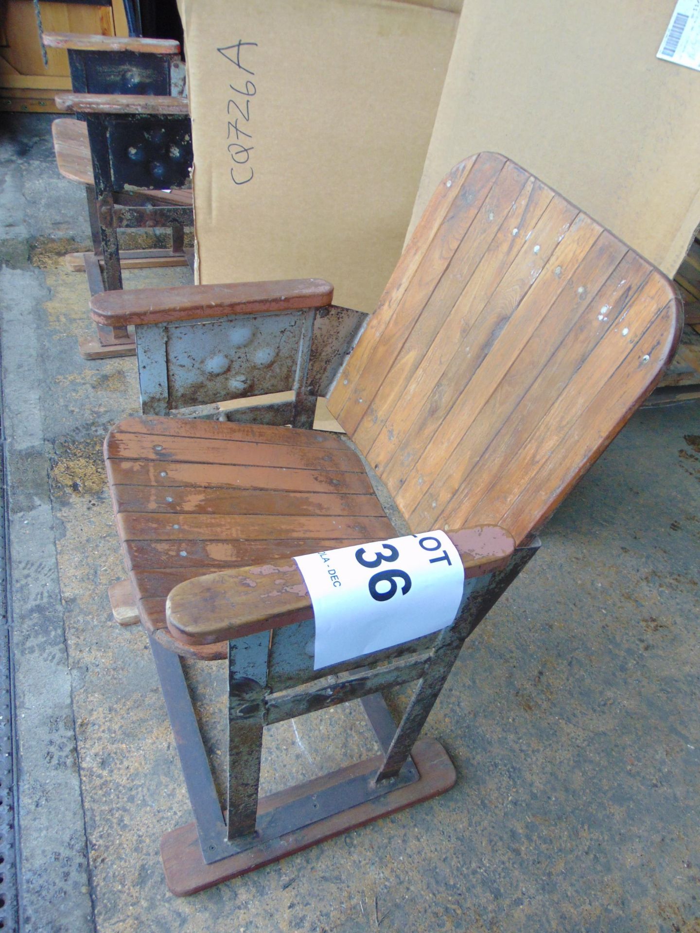 V.V. RARE ORIGINAL VINTAGE CINEMA SEAT - Image 2 of 4