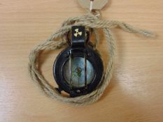 WW2 DATED1943 RC MK1 BRASS PRISMATIC COMPASS WITH LANYARD