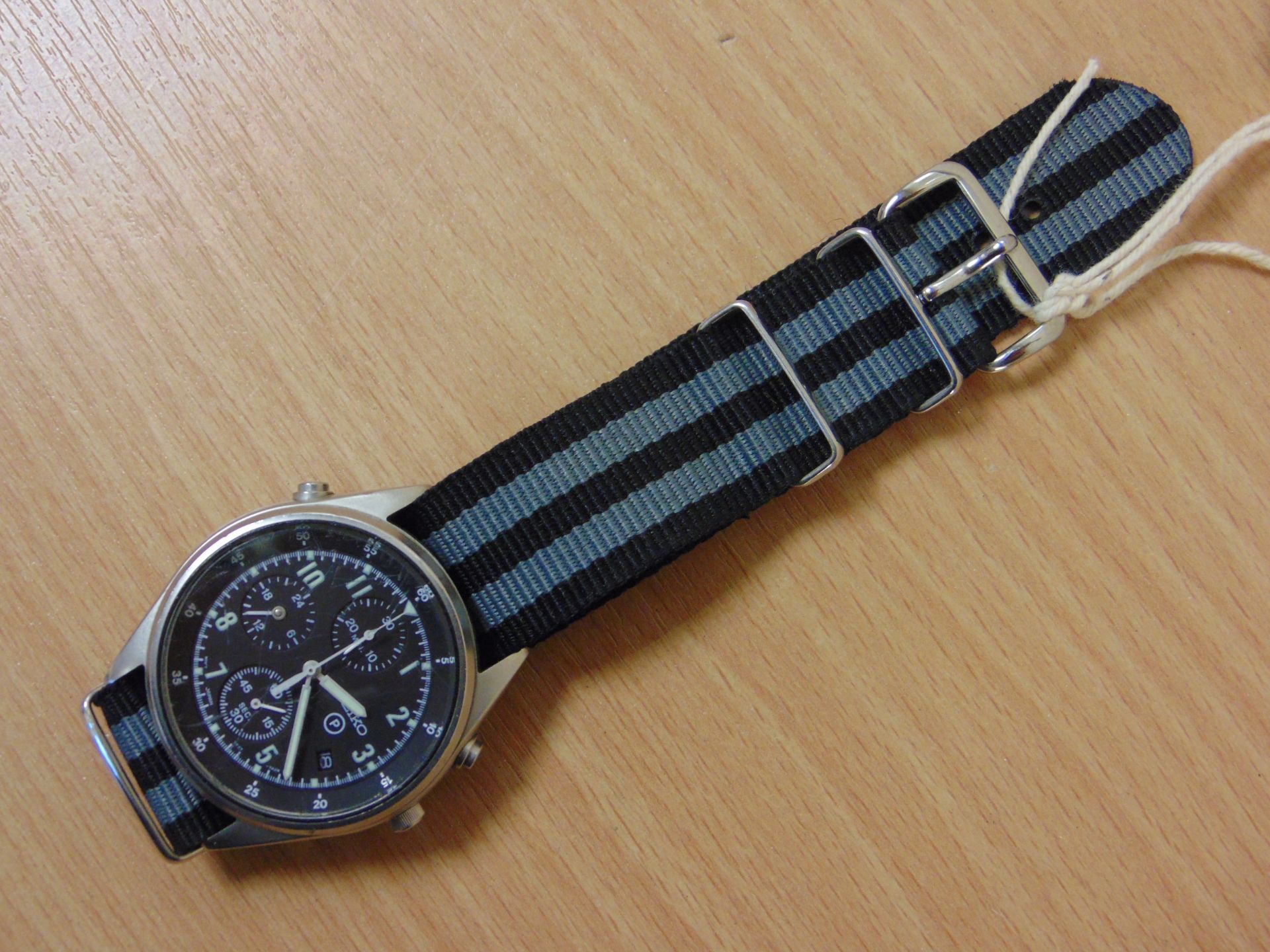 SEIKO GEN 2 PILOTS CHRONO NATO MARKED RAF ISSUE DATED 1995 POST GULF WAR - Image 3 of 8