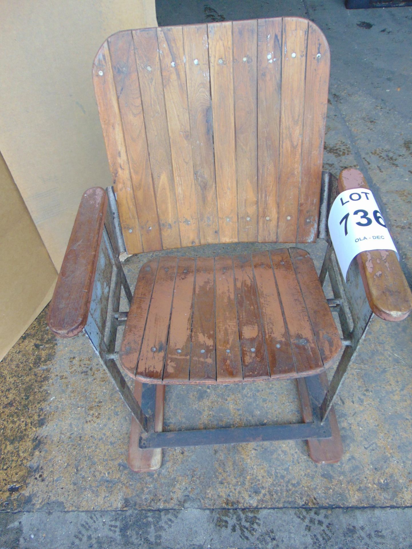 V.V. RARE ORIGINAL VINTAGE CINEMA SEAT - Image 3 of 4