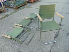 4 x British Army Canvas / Aluminium Folding Camp Chairs