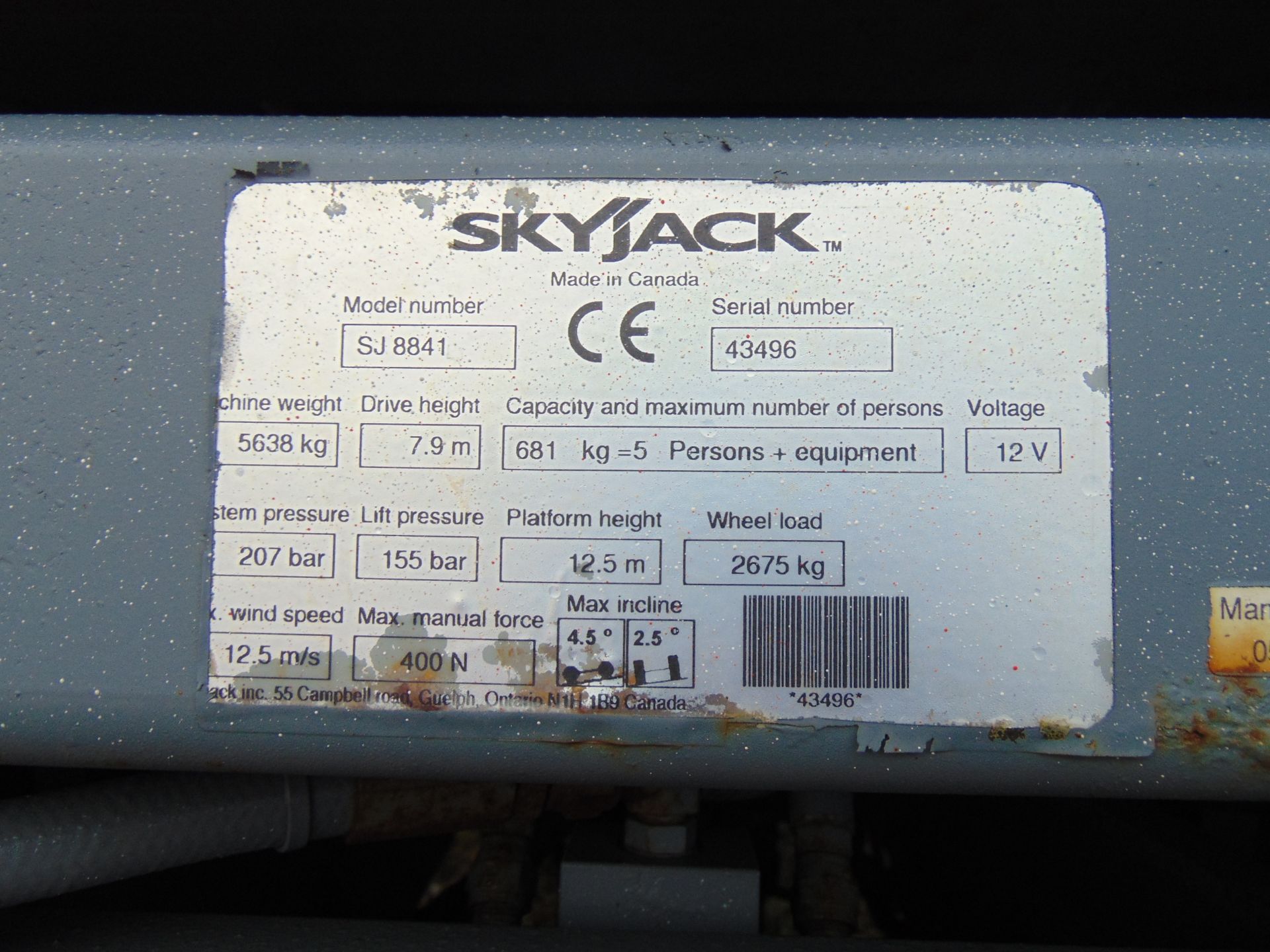 SkyJack SJ8841 Rough Terrain 14.5m Diesel Scissor Lift ONLY 2,319 HOURS! - Image 15 of 19