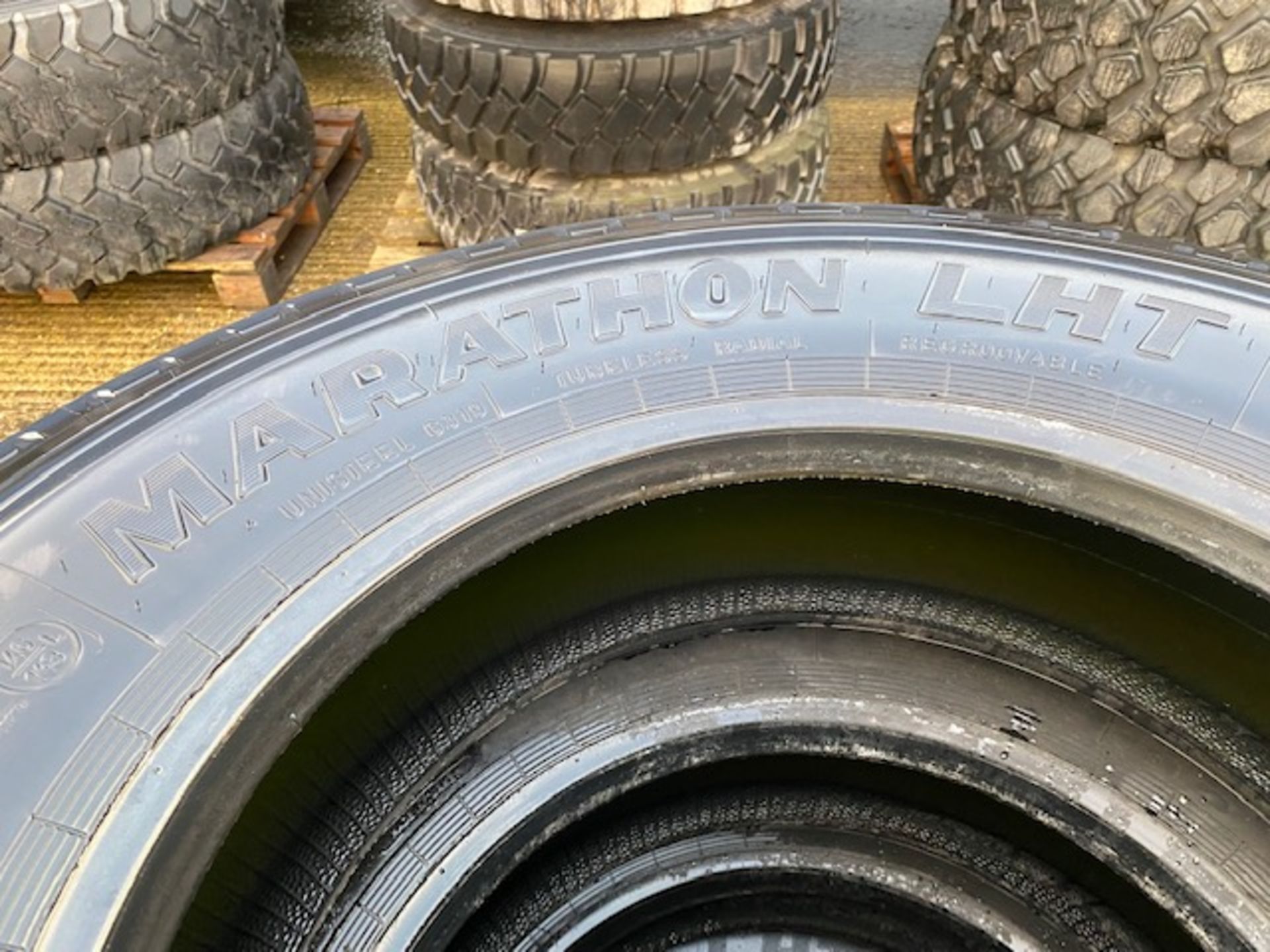 QTY 4 x Goodyear Marathon LHT 11R22.5 tyres, unused - Image 6 of 7