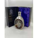 Unopened bottle of Dimple (deluxe Haig Scotch Whisky) Royal Holland Pewter Decanter - pewter overlay