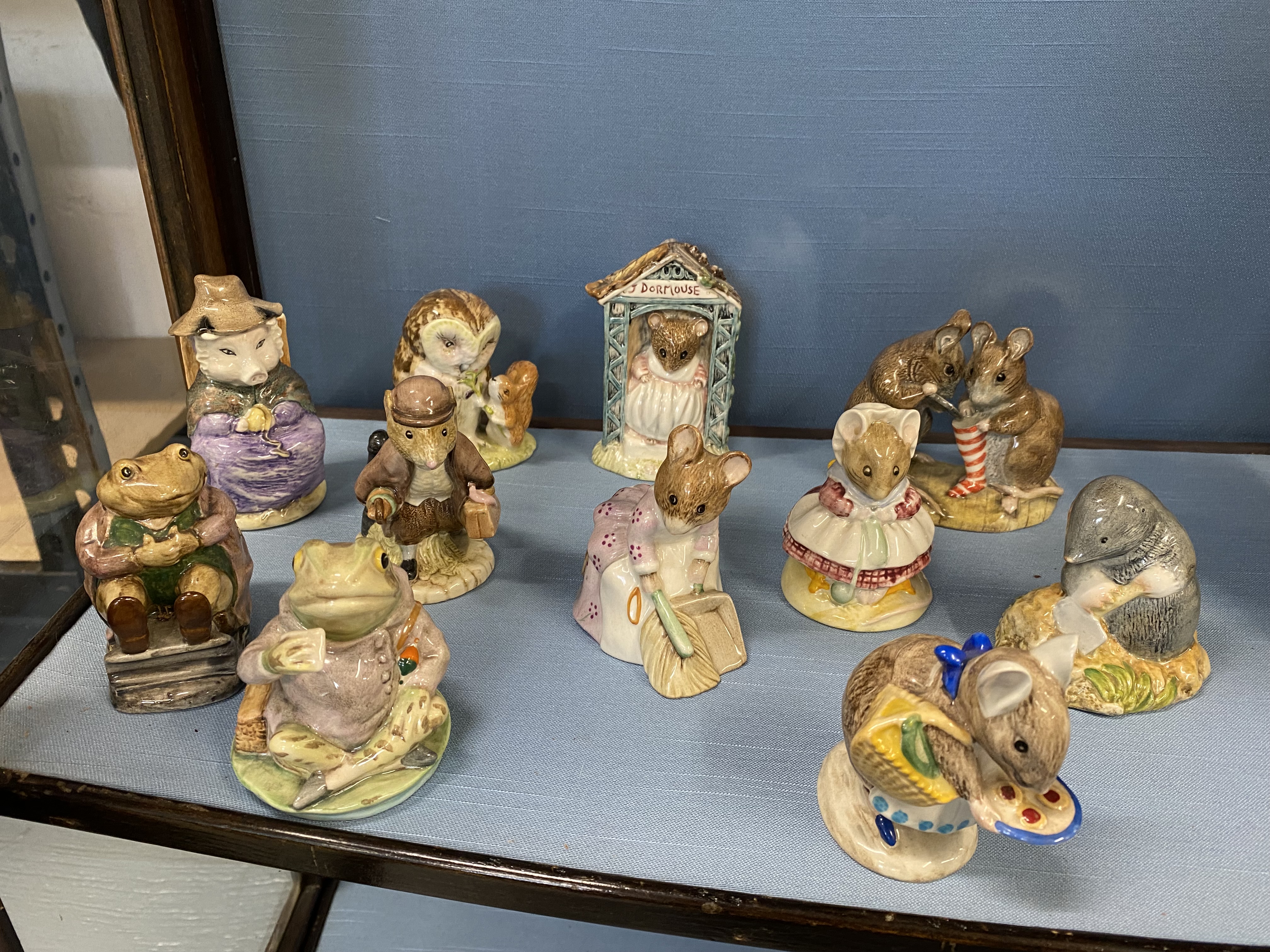 a quantity of Royal Albert and Beswick Beatrix Potter figures (x11 in total) The Christmas Stocking,