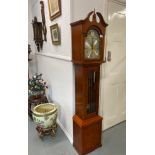 Richard Broad of Bodmin, Cornwall - Grandmother clock with arched brass and silvered dial with