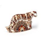 Royal Crown Derby - 'Bengal Tiger' paperweight, approx. H12.5cm, with silver stopper and box