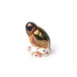 Royal Crown Derby - 'kingfisher' with fish paperweight, H10.5cm (unboxed)